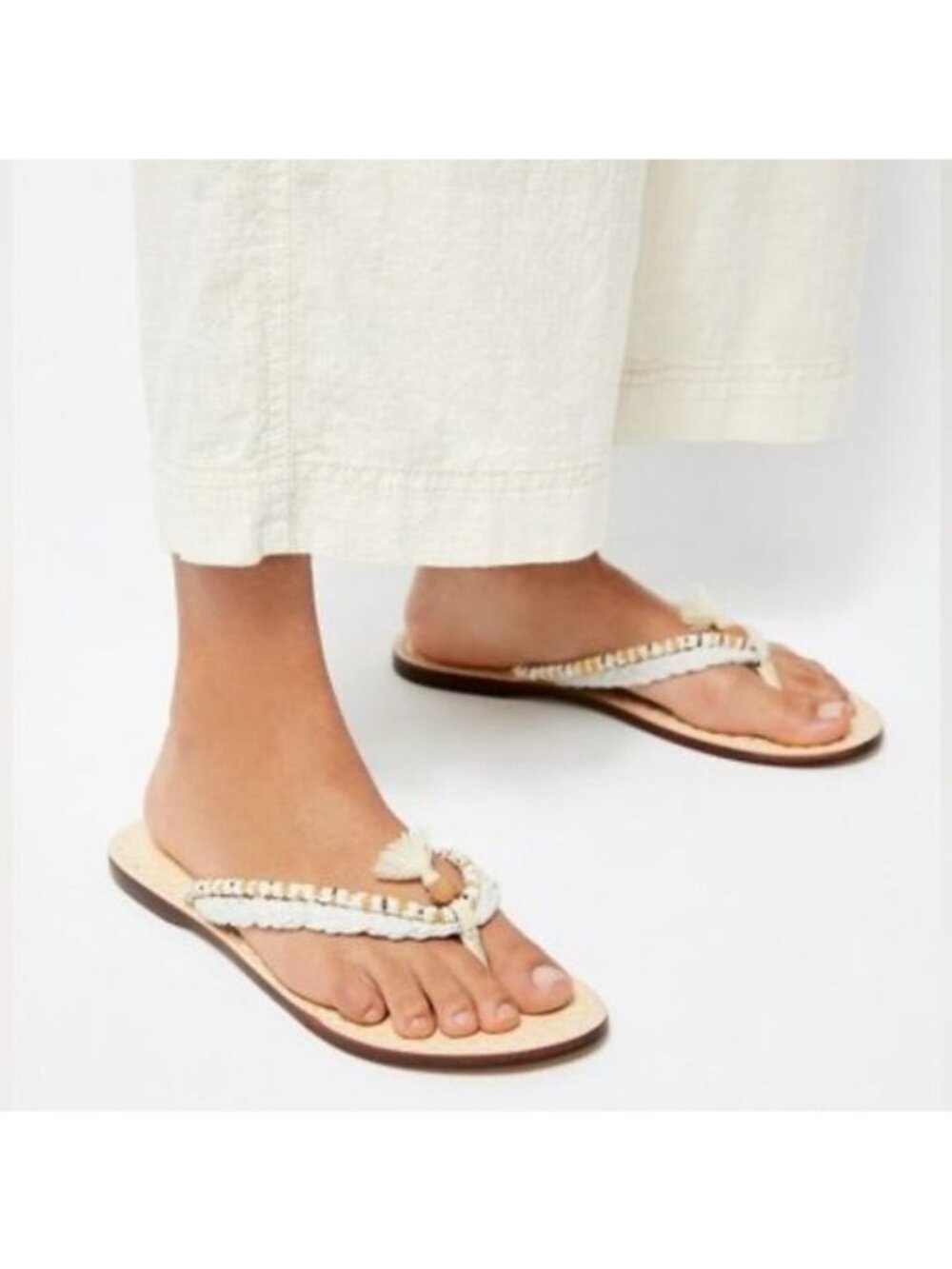 NIB Free People Beaded Tassel Sandals 10| Cottagecore Ethereal Boho Indie Sleaze - Picture 15 of 16
